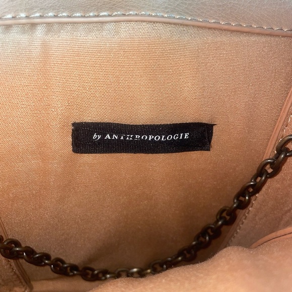 Anthropologie | Woven Raffia Tan Handbag with with Chain - Picture 6 of 7